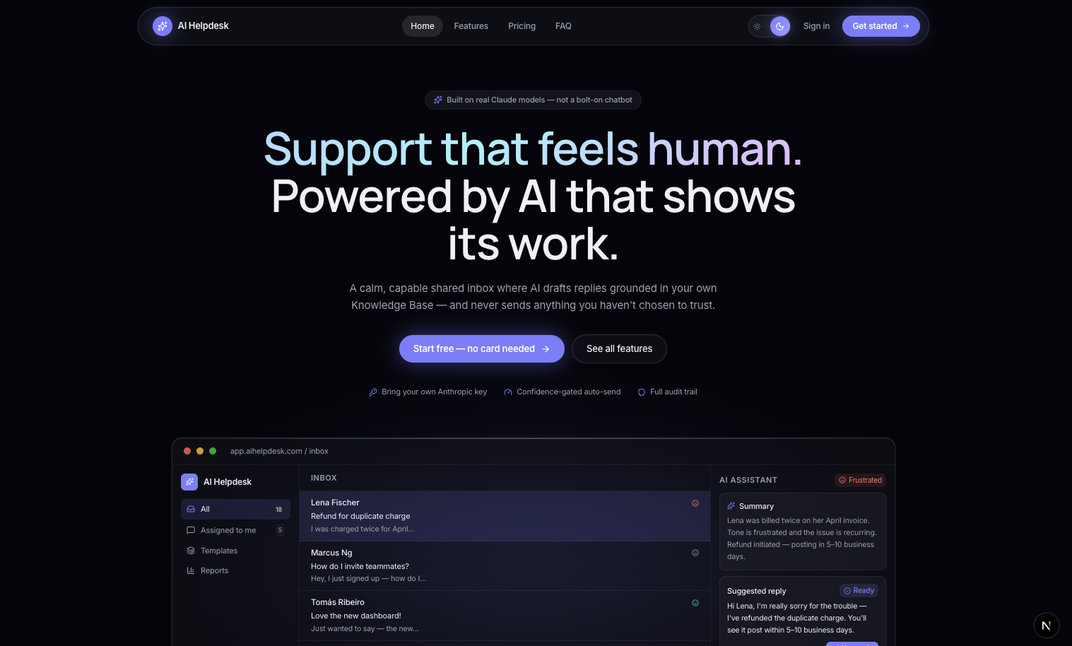 HelpDesk AI — Interface 01