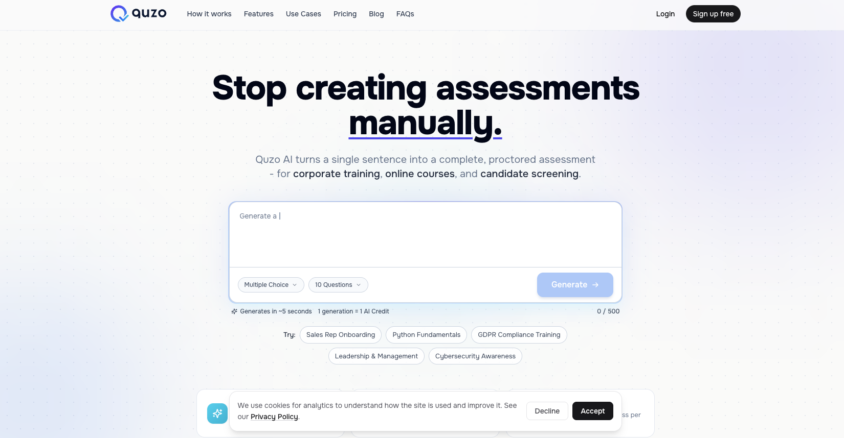 Quzo.ai — Product website
